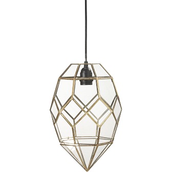 INDUSTRIALNA LAMPA EMERALD SZKŁO/MOSIĄDZ 24CM